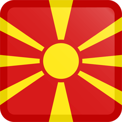 Vlag van Noord Macedonië - Knop Vierkant