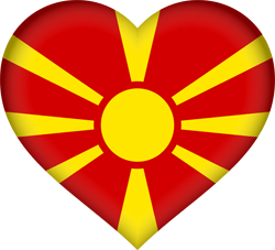 Vlag van Noord Macedonië - Hart 3D