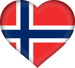 Drapeau de la Norvège - Coeur 3D