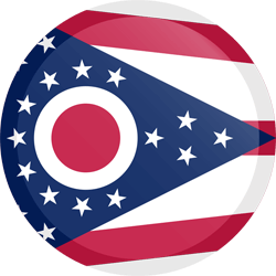 Flagge von Ohio - Knopf Runde