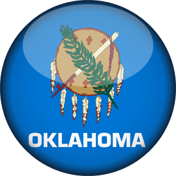 Flagge von Oklahoma - 3D Runde