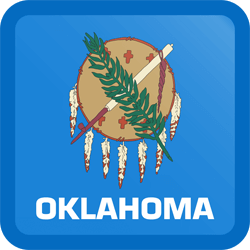 Vlag van Oklahoma - Knop Vierkant