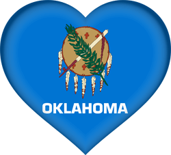 Flagge von Oklahoma - Herz 3D