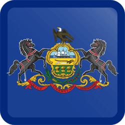 Vlag van Pennsylvania - Knop Vierkant