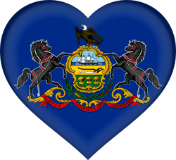 Vlag van Pennsylvania - Hart 3D