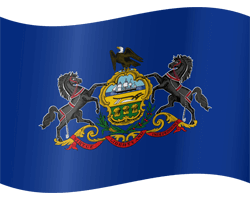 Flagge von Pennsylvania - Winken