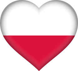 Drapeau de la Pologne - Coeur 3D