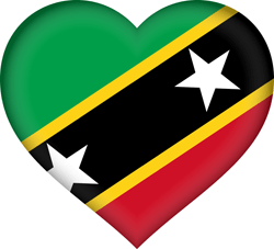 Flag of Saint Kitts and Nevis - Heart 3D