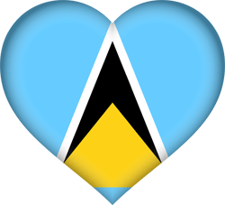 Flag of Saint Lucia - Heart 3D