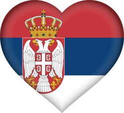 Flag of Serbia - Heart 3D