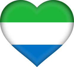 Drapeau de la Sierra Leone - Coeur 3D