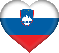 Drapeau de la Slovénie - Coeur 3D