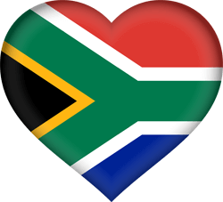 Flag of South Africa - Heart 3D