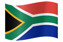 Flagge von Südafrika - Winken