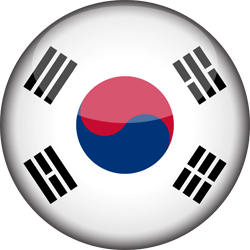 Flagge von Südkorea - 3D Runde