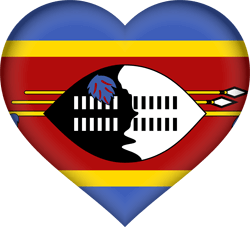 Flagge von Swasiland - Herz 3D