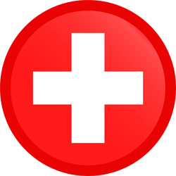 Drapeau de la Suisse - Bouton Rond