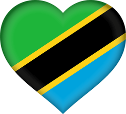 Drapeau de la Tanzanie - Coeur 3D