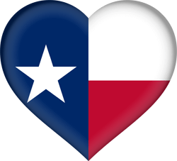 Flagge von Texas - Herz 3D