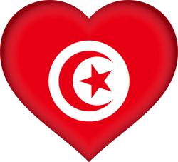 Flag of Tunisia - Heart 3D