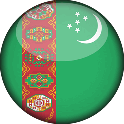 Flag of Turkmenistan - 3D Round