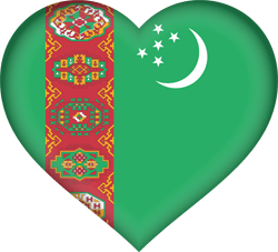 Vlag van Turkmenistan - Hart 3D