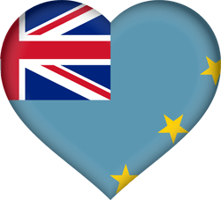 Drapeau des Tuvalu - Coeur 3D