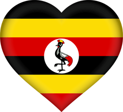 Drapeau de l'Ouganda - Coeur 3D