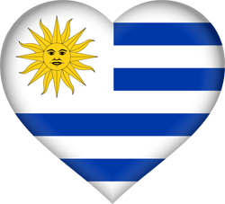 Flagge von Uruguay - Herz 3D