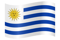 Flagge von Uruguay - Winken