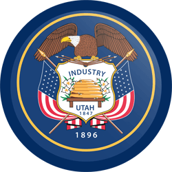 Drapeau de Utah - Bouton Rond