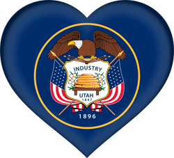 Drapeau de Utah - Coeur 3D