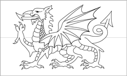 Flagge von Wales - A4