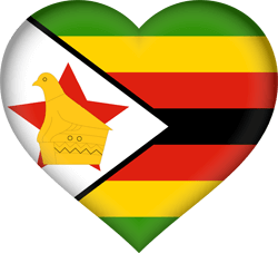 Drapeau du Zimbabwe - Coeur 3D